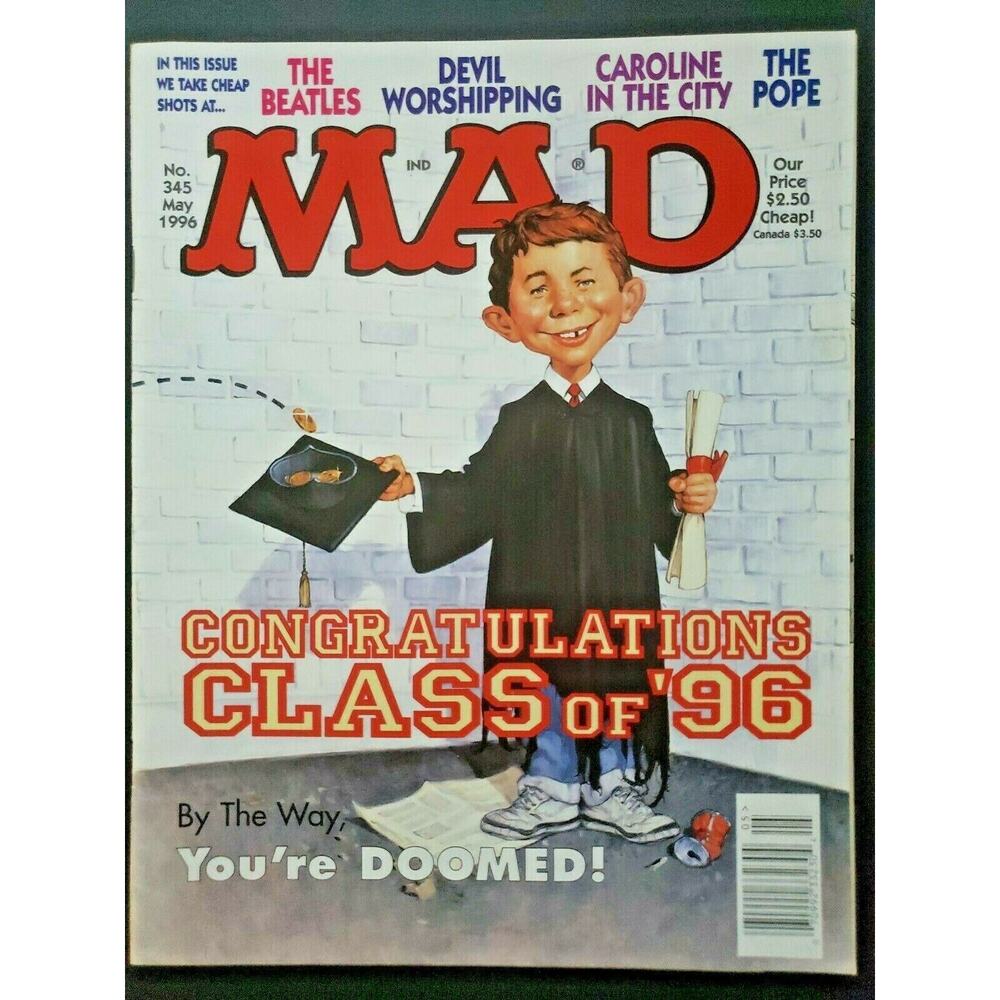 1996‎ MAD Magazine May #345 Congratulations Class of 1996 You're Doomed M308